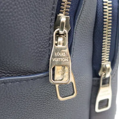 Pre-owned Louis Vuitton Navy Leather Backpack ()