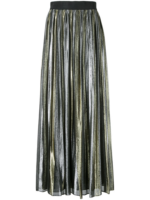 Alice And Olivia Tabetha Striped Silk Blend LamÉ Skirt In I003 | ModeSens