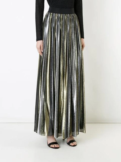 Shop Alice And Olivia Tabetha Pleated Skirt In Metallic