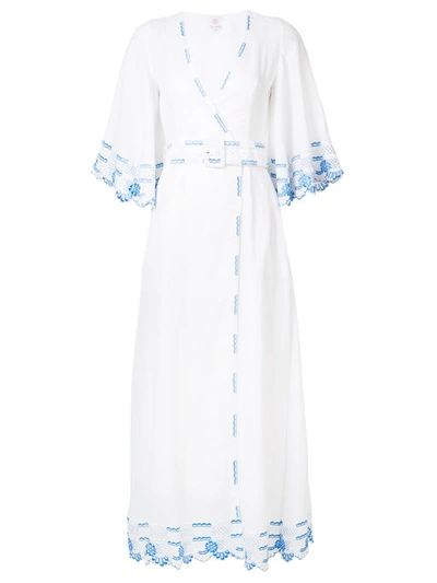 Gül Hürgel Embroidered Trim Belted Dress In White