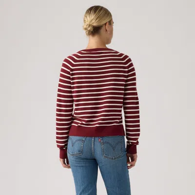 Levi's Supersoft V-neck Pullover Sweater In Red