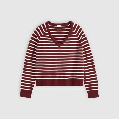 Levi's Supersoft V-neck Pullover Sweater In Red