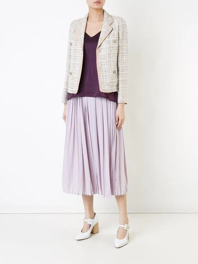 Shop Agnona Woven Blazer - Neutrals