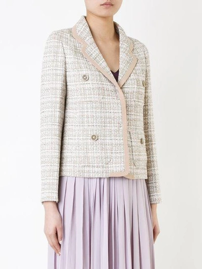 Shop Agnona Woven Blazer - Neutrals