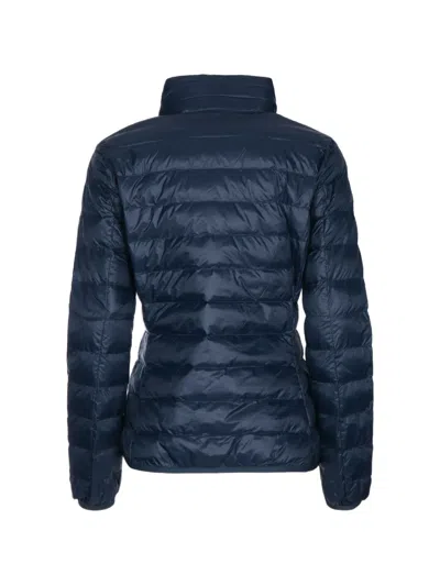 Ea7 Quilted Logo-print Jacket In Blue