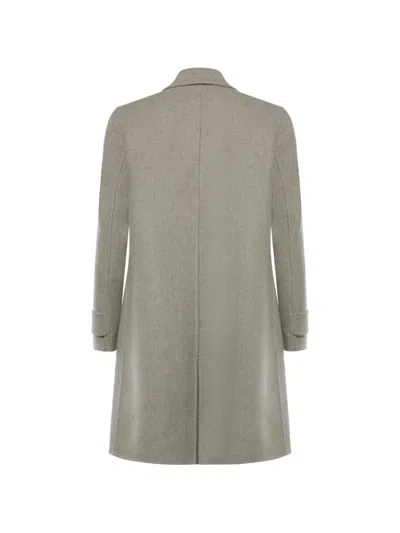 Eleventy Herringbone-pattern Single-breasted Coat In Gray