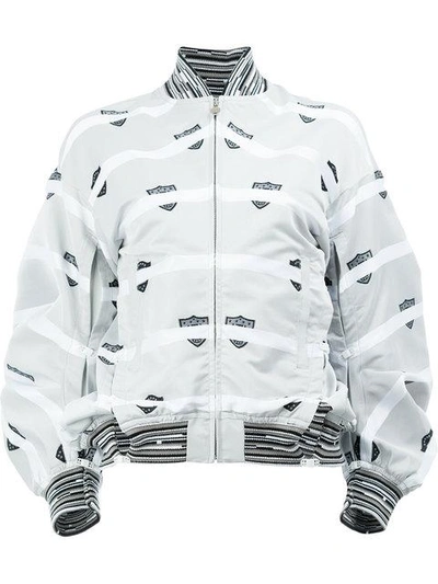 Shop Anrealage Printed Bomber Jacket In Grey