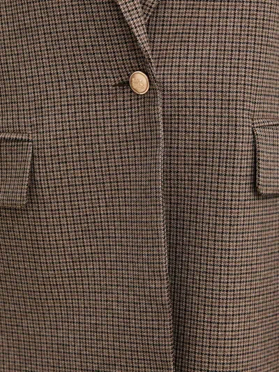 Morgan Houndstooth-pattern Single-breasted Blazer In Brown