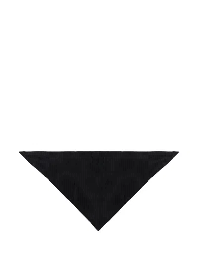 Studio Nicholson Isos Ribbed-knit Triangular Scarf In Black