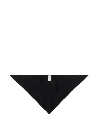 Studio Nicholson Isos Ribbed-knit Triangular Scarf In Black