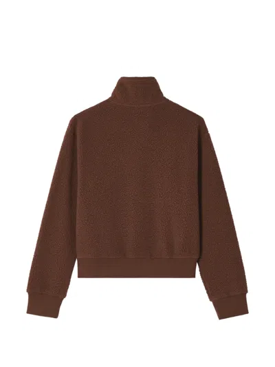 Chocoolate Fleece-texture Logo-embroidered Jacket In Brown