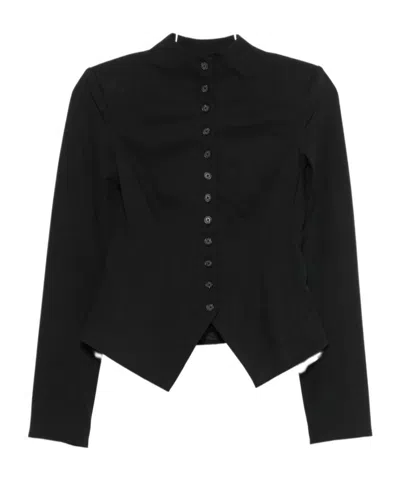 Staud Adrian Button-up Fitted Jacket In Black