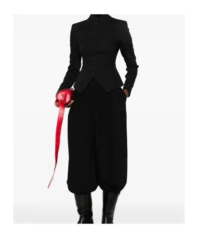Staud Adrian Button-up Fitted Jacket In Black