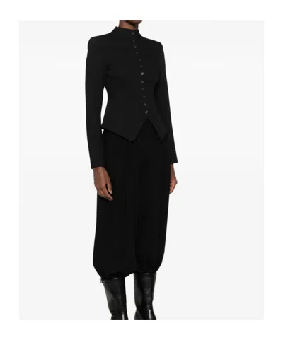 Staud Adrian Button-up Fitted Jacket In Black