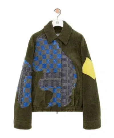 Loewe Bomber Jacket In Shearling In Multi