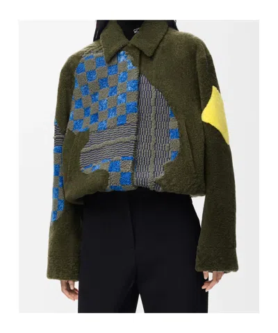 Loewe Bomber Jacket In Shearling In Multi