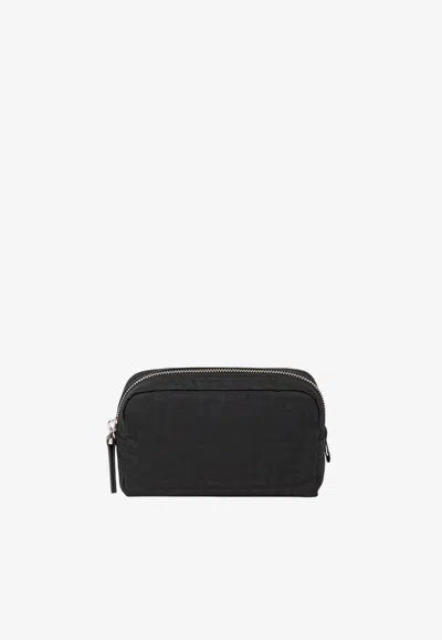 Fendi Medium-sized Vanity Case With Central Zippered Compartment In Black