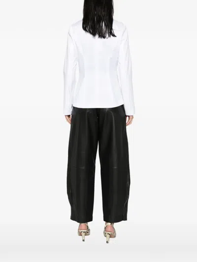 Brandon Maxwell Gage Fitted Button Up Jacket In White