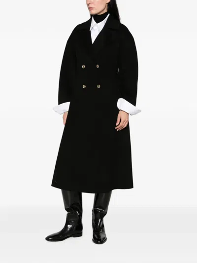 Maje Double-breasted Tailored-collar Coat In Multi