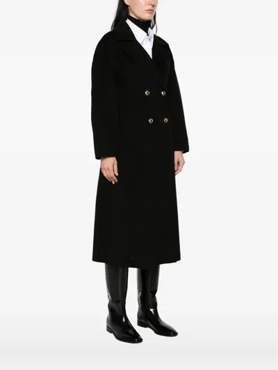 Maje Double-breasted Tailored-collar Coat In Multi