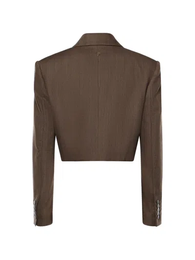 Dondup Patch-pocket Cropped Jacket In Brown