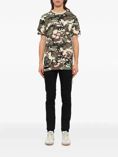 Mastermind Japan Camo-print Distressed T-shirt In Multi
