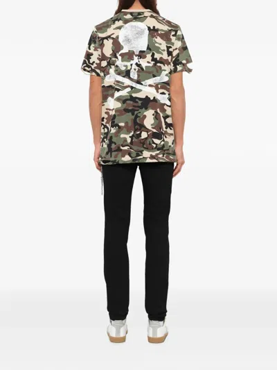 Mastermind Japan Camo-print Distressed T-shirt In Multi