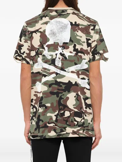 Mastermind Japan Camo-print Distressed T-shirt In Multi