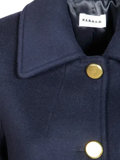 P.a.r.o.s.h Button-up Wool Coat In Blue