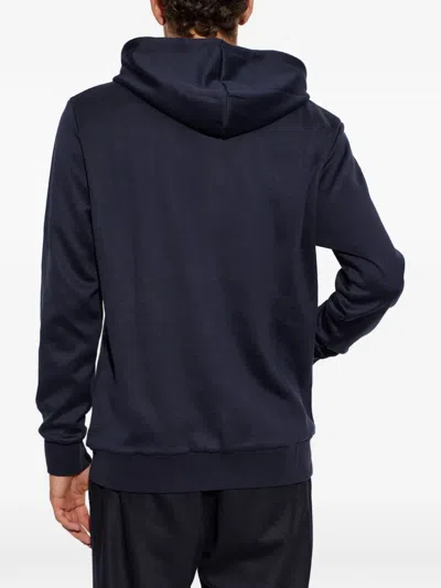 Eleventy Zip-up Drawstring Hoodie In Blue