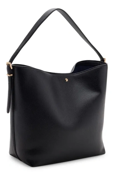 Mango Large Bucket Bag In Black