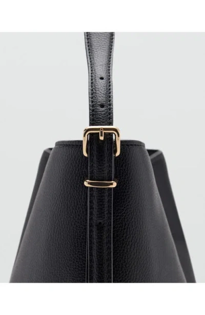 Mango Large Bucket Bag In Black