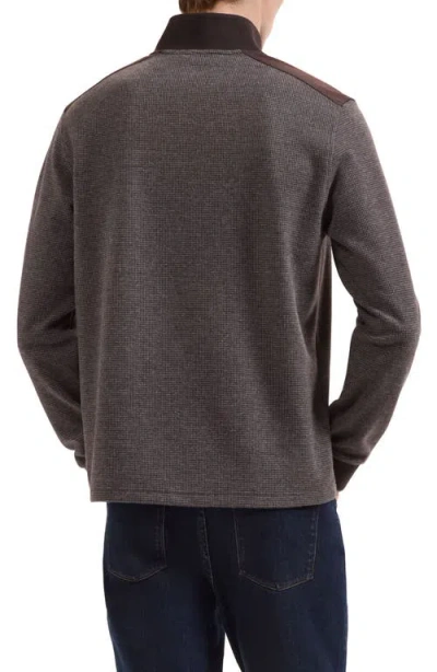 Bugatchi Quarter Zip Knit Pullover In Brown