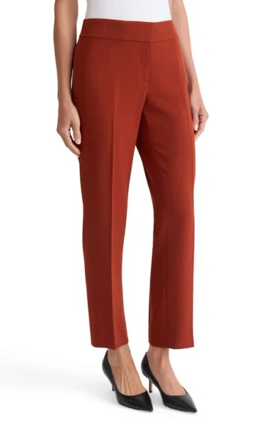 Kasper Flat Front Slim Pants In Red