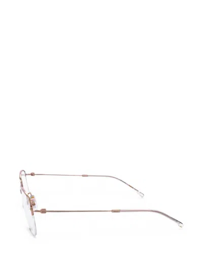 Hugo Boss Geometric-frame Glasses In Gold