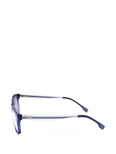 Hugo Boss Rectangle-frame Glasses In Blue