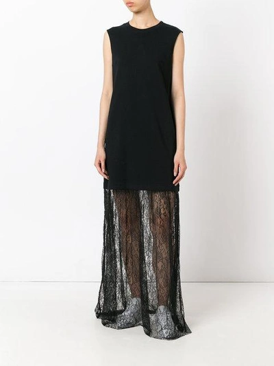 Shop Mcq By Alexander Mcqueen Lace Trim Maxi Dress In Black