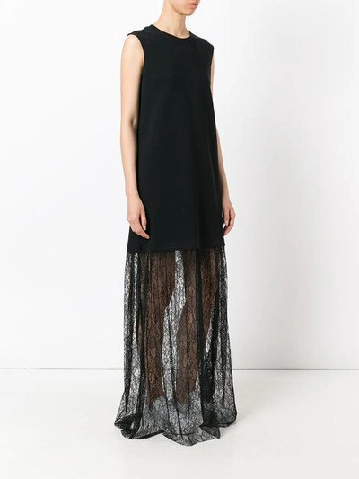 Shop Mcq By Alexander Mcqueen Lace Trim Maxi Dress In Black