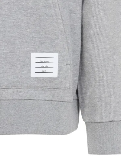 Thom Browne Rwb Engineered Stripe Loopback Sweatshirt In Gray