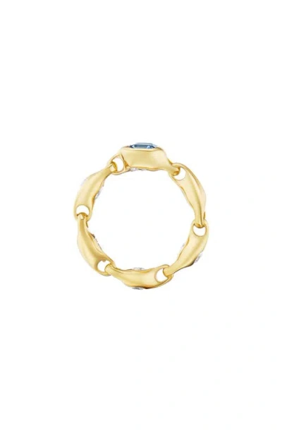 Uniform Object Supernova Stacking Ring In Yellow Gold/emerald