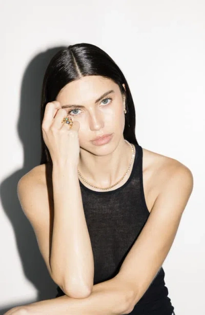 Uniform Object Supernova Stacking Ring In Yellow Gold/emerald