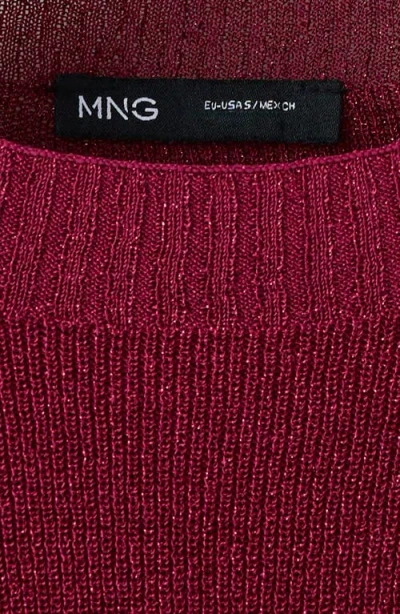 Mango Metallic Sweater In Red