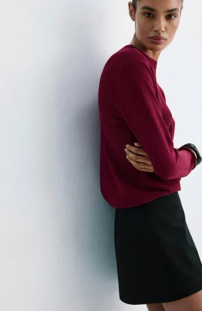 Mango Metallic Sweater In Red