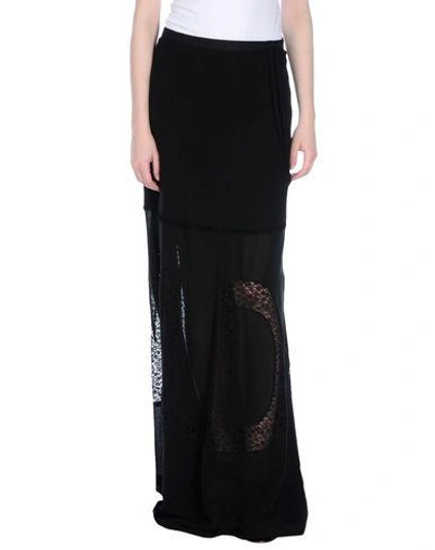 Shop Veronique Branquinho Long Skirt In Black