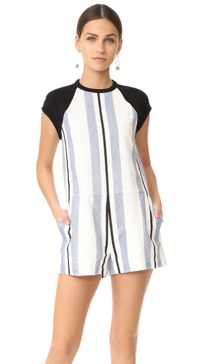 Laveer Cerise Romper In Blue/black Stripe