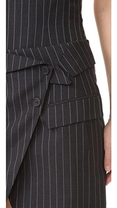 Shop Monse Corset Skirt In Dark Grey