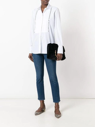 Shop Valentino Rockstud Tuxedo Shirt In R48