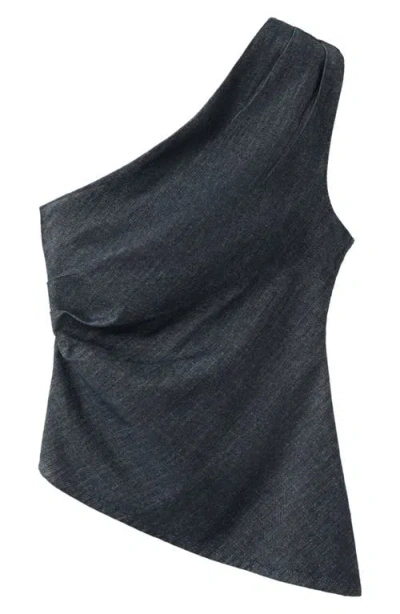 Mango One-shoulder Top In Black