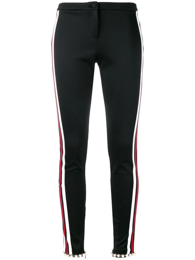 Gucci Web Side Bands Techno Jersey Leggings, Black In Black