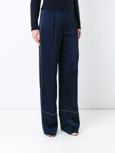 Shop Sonia Rykiel Wide Leg Trousers - Blue